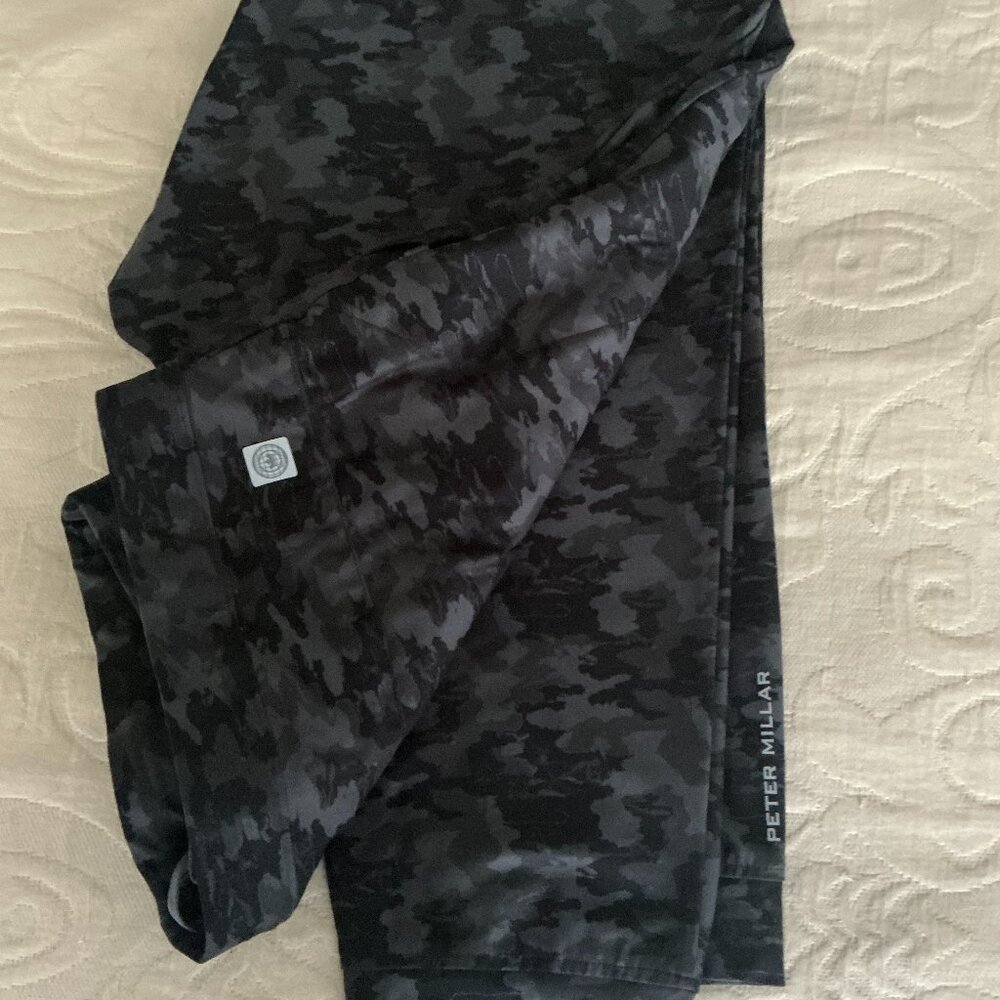 Peter Millar Men Pants XL Atlas Performance Technical Joggers - Black/Gray Camo